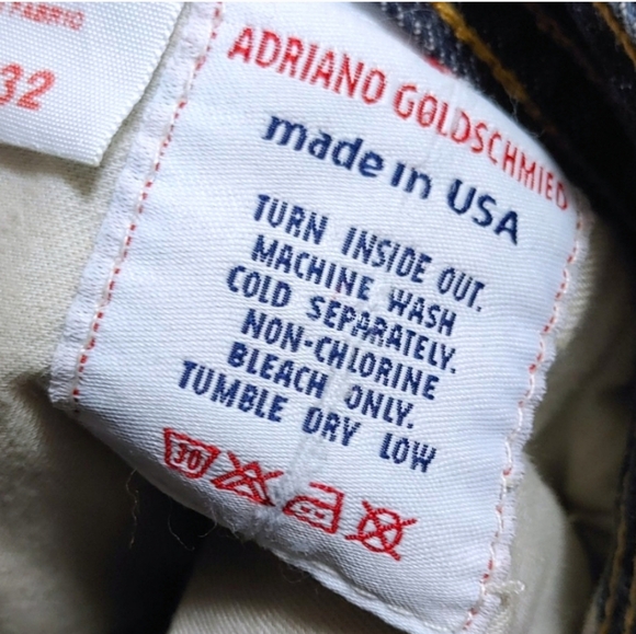 Adriano Goldschmied Hero Straight Relaxed Fit Dark Wash Blue Jeans Mens Size 32 - Picture 9 of 11